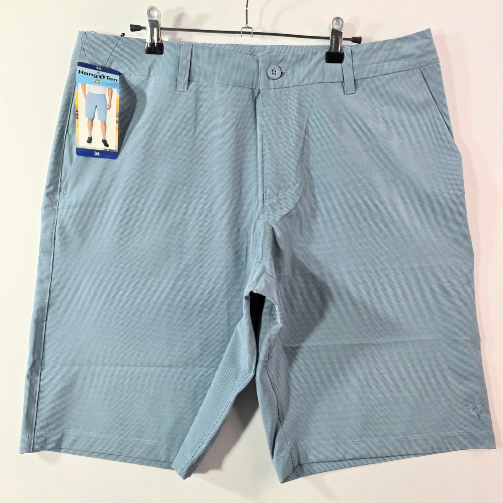 NEW Hang Ten Mens Hybrid Shorts Size 36 Blue Quick Dry 4-Way Stretch